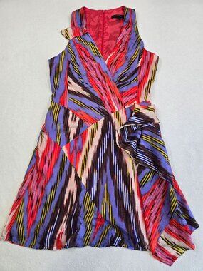 Nanette Lepore Multicolor 100% Silk Sleeveless Dress Size 2 XS
